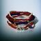 Red, white and blue 7 bracelets.Stretchy  
