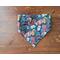 Reversible Scrunchie Dog Bandana - Military "Dog Tags" and Paw Prints - military side with ends folded in