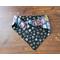 Reversible Scrunchie Dog Bandana - Military "Dog Tags" and Paw Prints - Back showing scrunchie band
