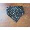 Reversible Scrunchie Dog Bandana - Military "Dog Tags" and Paw Prints - Paw Print side with ends folded in