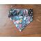 Reversible Scrunchie Dog Bandana - Military "Dog Tags" and Paw Prints - back side showing scrunchie band