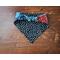 Scrunchie Reversible Dog Bandana - Patchwork and Paw Prints back showing scrunchie band