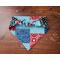 Scrunchie Reversible Dog Bandana - Patchwork and Paw Prints back side showing scrunchie band