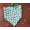 Scrunchie Reversible Dog Bandana - Shamrocks and Dots - shamrock side with ends folded in