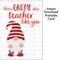 Teacher Appreciation Gnome Gift, There's Gnome Other Teacher Like You Printable Thank You Card, Digital Appreciation Week Card with Gnome Art, Whimsical Themed Gifts