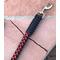 550 Paracord Dog Leash ~ Red and Black 5' ~ New & Handmade in USA ~ Heavy Duty close up of clasp