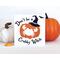 No one likes a crabby witch! This fun sign has a coastal feel with it's crabby graphic as well as the traditional Halloween spirit! A bright orange pumpkin is all about the fall, and how cute is that bat lurking in the background! This signs measures 5.5 x 5.5 x .75 and can stand alone on a shelf, mantel or add it to your Halloween tiered tray decor.