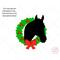 Christmas Horse with Wreath SVG and Clipart