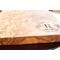 Personalized Olive Wood Charcuterie Cutting Board with Handle (edge view)
