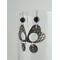 Silver Heart and Black Onyx Earrings