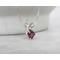 Tiny Rhodolite Garnet Heart Necklace in Sterling Silver