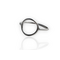 Sterling silver ring with an open circle top.