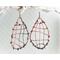 woven copper wire large dangle earrings with 6mm turquoise and copper composite gemstone cabochon