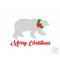 Christmas Polar Bear with Wreath SVG and Clipart