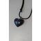 black holo glitter heart necklace with flash