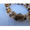 Detail of the beautiful unakite bead pattern of the wrap-around bracelet.