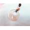 Rose quartz gogo pendant on a brown leather cord.