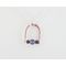 Sterling Silver & Copper Horse Theme Stirrup Horseshoe Shape Pendant Necklace with Amethyst  Gemstones
