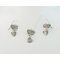 Flower Heart Earring & Necklace Set upcycled from vintage Silver-Plate tray