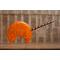 Back view of horror pumpkin resin lollipop prop - costume prop and decoration orange and black front for cosplayers and Halloween collectors
