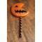 front view horror pumpkin resin lollipop prop - costume prop and decoration orange and black front for cosplayers and Halloween collectors