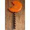 Back view of horror pumpkin resin lollipop prop - costume prop and decoration orange and black front for cosplayers and Halloween collectors
