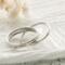 Simple Sterling Silver Half Round Ring Band For Women 