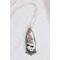 Sterling silver and ocean jasper pendant necklace with drusy pocket.