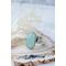 Sterling silver ring band featuring a oblong sea green/blue Chalcedony stone in a sterling silver bezel.