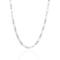 Sterling silver chain with oval paperclip shaped chain links. 