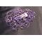 Image of an amethyst purple pearl and Swarovski crystal beaded wire snap clip mini kippah designed by Linda of LinorStore Jewelry. 