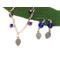 image of a lead and nickel free silver hamsa and blue Czeck glass beaded bracelet. The earrings are NOT available. 