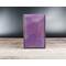 Handmade Premium Leather Tarot Card Case in a purple hue called Violet Cosmos with black hand stitching.