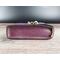 Handmade Premium Leather Tarot Card Case in a purple hue called Violet Cosmos with black hand stitching.