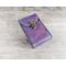 Handmade Premium Leather Tarot Card Case in a purple hue called Violet Cosmos with black hand stitching.