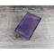 Handmade Premium Leather Tarot Card Case in a purple hue called Violet Cosmos with black hand stitching.