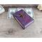 Handmade Premium Leather Tarot Card Case in a purple hue called Violet Cosmos with black hand stitching.