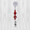 red beaded badge reel