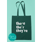 Bookish Graphic Bag and Tee Set - Grammar Canvas Tote Bag There, Their, They're with Humorous Usage Examples, Funny Reading Lovers Shirt
