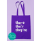 Bookish Graphic Tee and Bag Set - Grammar T-Shirt There, Their, They're with Humorous Usage Examples, Funny Reading Lovers Canvas Tote Bag