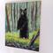 right side view of original black bear acrylic painting