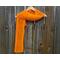 Another pic of an orange Diagonal Crochet Scarf Pattern.