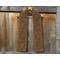 A brown diamond crochet scarf display.