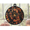 Orange and black gothic cathedral rose window suncatcher