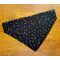 dog bandana, over the collar and reversible, with dog print on one side and multi-colored polka dots on the other - dot side