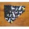dog bandana, over the collar and reversible, with dog print on one side and multi-colored polka dots on the other