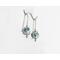 Copper Enamel Spheres of White Turquoise and Water Blue Dangle Earrings with Argentium 935 Sterling Silver Earwires