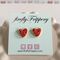 fireflyFrippery Red Heart Sugar Cookie Earrings on Card