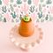 fireflyFrippery Cute Cactus Charm with Flower on top of Miniature Terra Cotta Pot on Pink Display