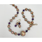 Necklace set with artisan lampwork focal, gorgeous amethyst rounds, natural turquoise rondelles